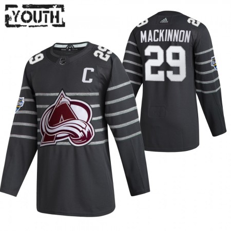 Camisola Colorado Avalanche Nathan MacKinnon 29 Cinza Adidas 2020 NHL All-Star Authentic - Criança